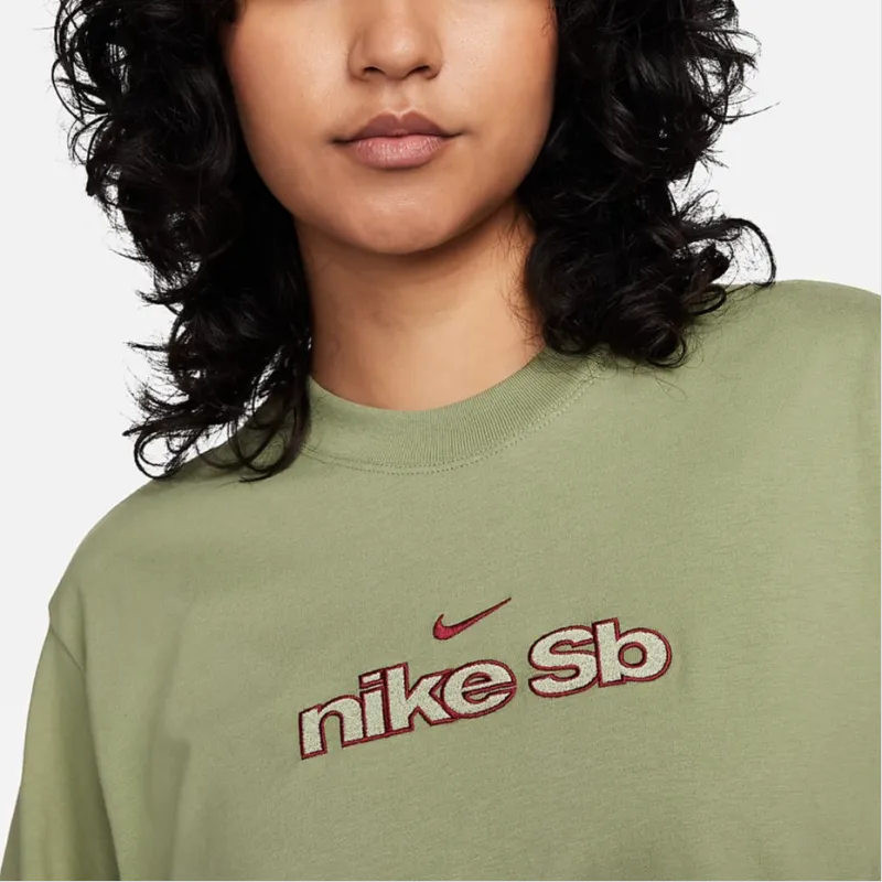 Nike Drop Shoulder Sleeve T-Shirt Women's Oil Green-4