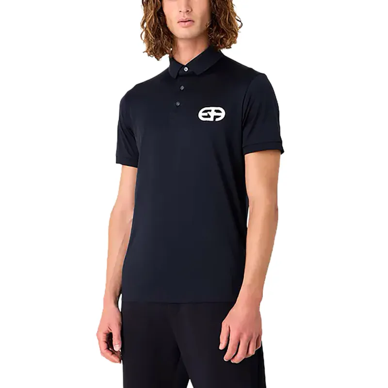 EMPORIO ARMANI Lyocell blend Jersey Polo Shirt With Embossed Ea Logo Embroidery-4