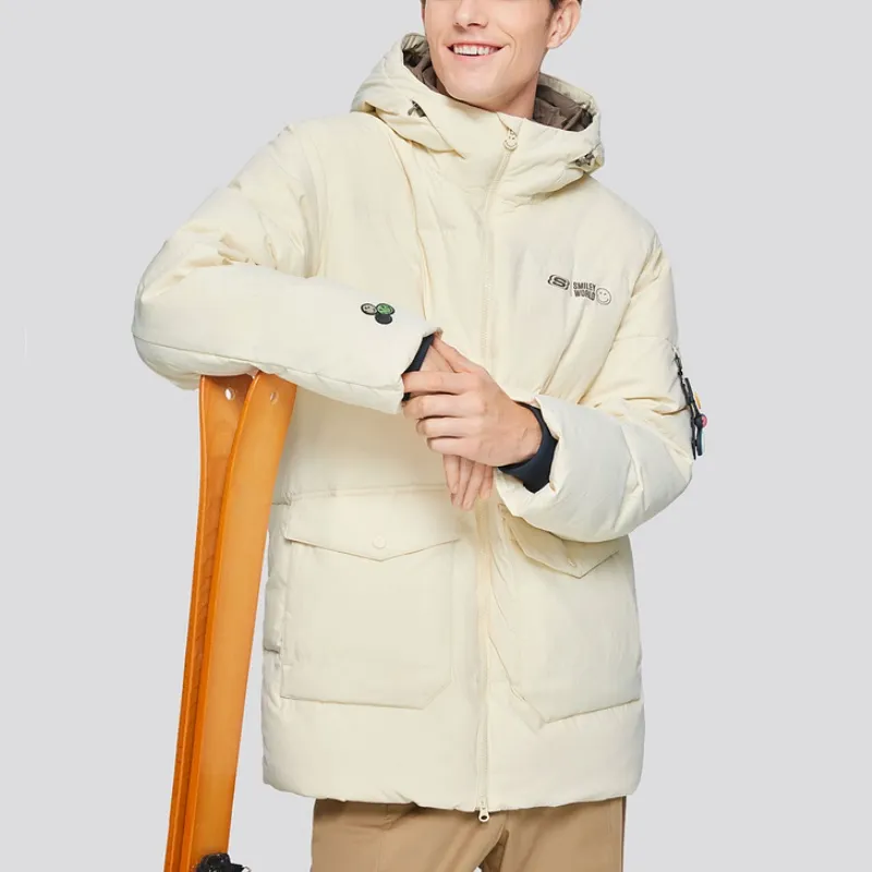 Skechers x SMILEYWORLD Down Jacket Men's Pearl Ecru-1