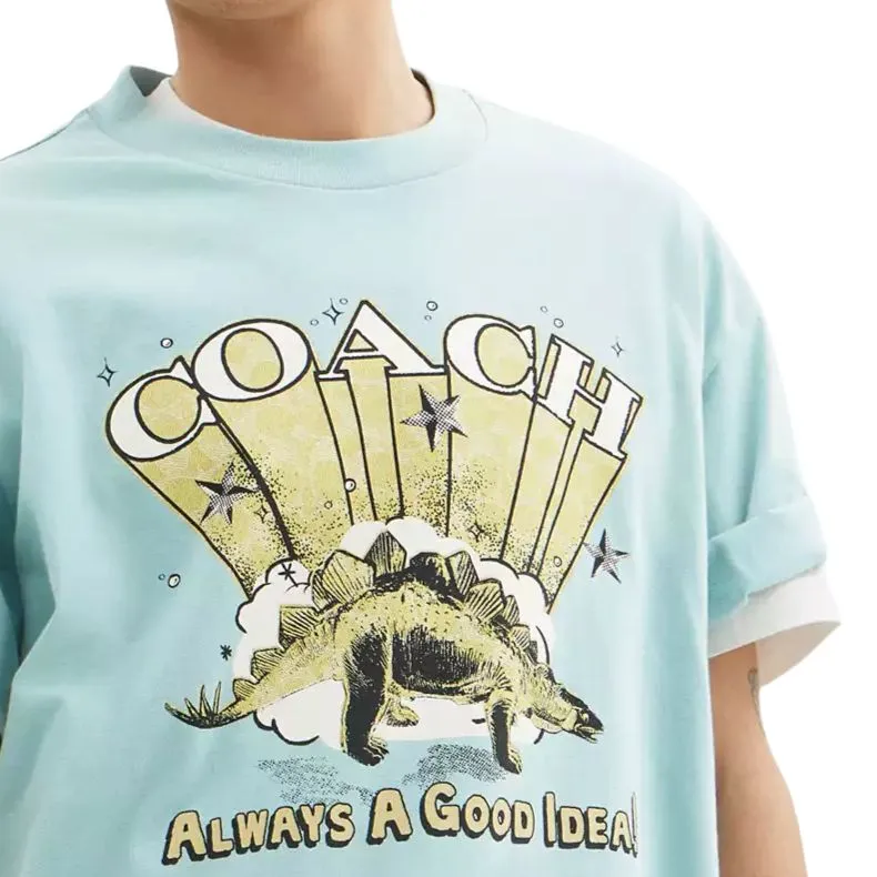 COACH SS25 T-Shirt Men's Misty Blue-4
