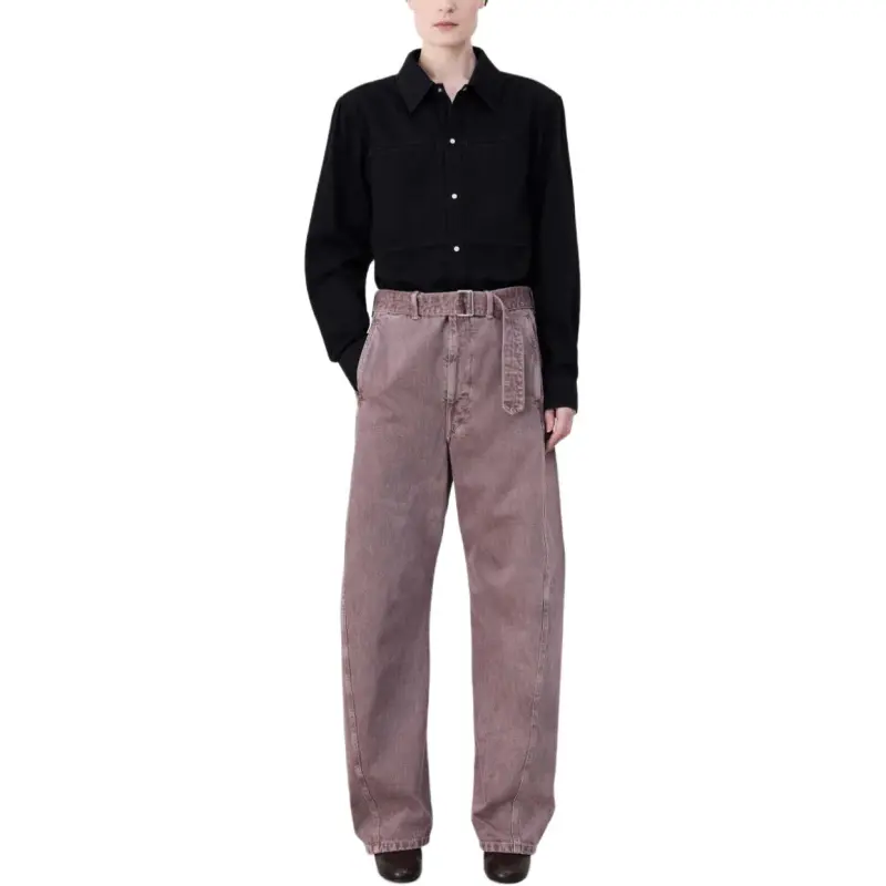 Lemaire Twisted Belted Pants 'Snow Mauve'-3