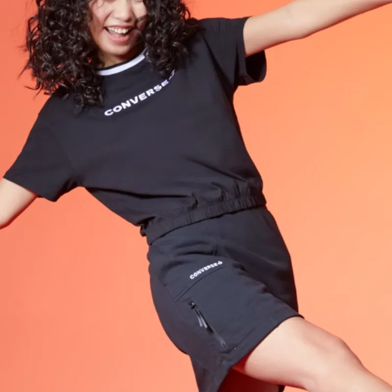 Converse Crop Tops Women's Black-2