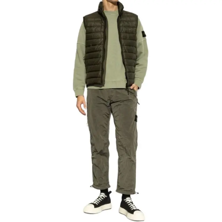 STONE ISLAND Logo Patch Elastic Waist Trousers-3