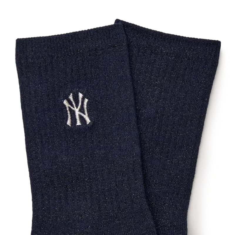 MLB Varsity New York Yankees Mid Calf Socks Unisex 1 Pack Navy Blue-3