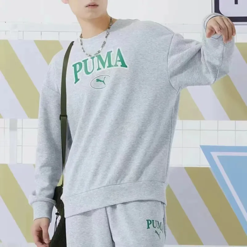 PUMA Sweatshirt Men's Gray Shopping Bag Included-3