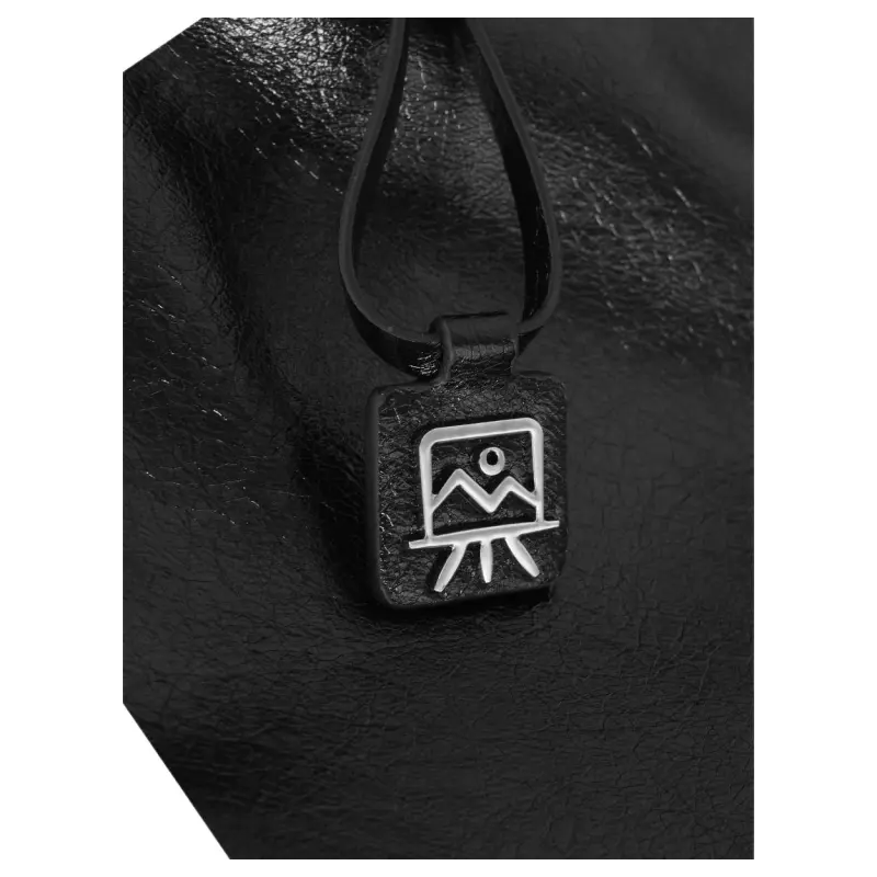 Kikawa Card Synthetic Leather Tote Bag, Shopping Bag, Shoulder Bag Medium Size Women's Black-8