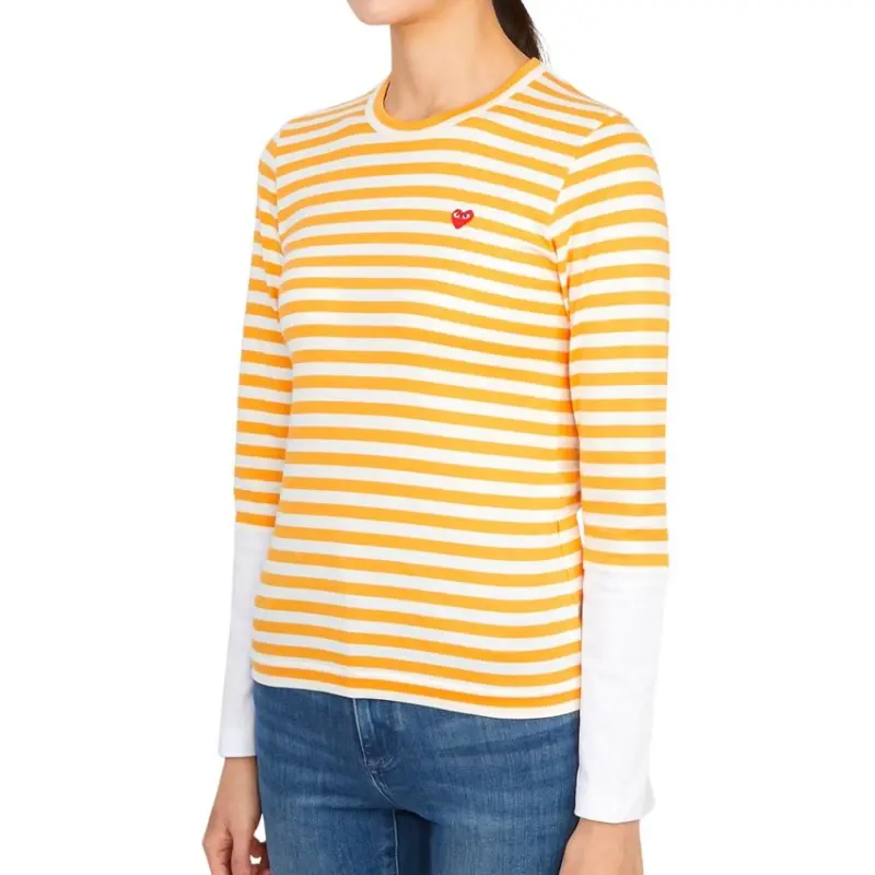 CDG Play T Shirts Women's Yellow-3