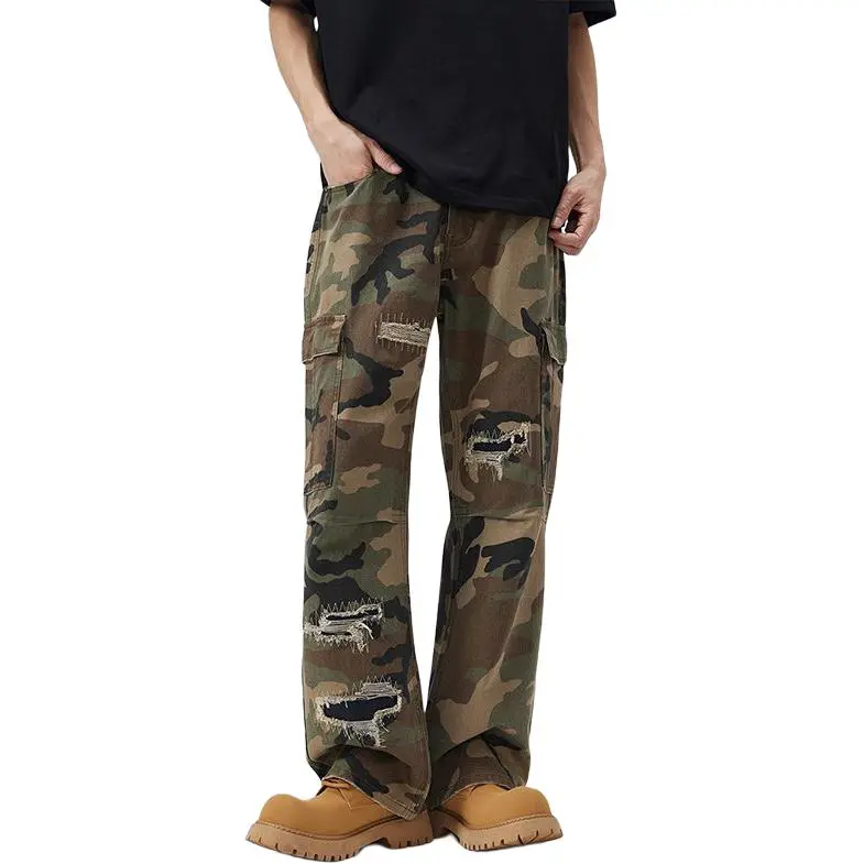 TESTUNG Trendy Jeans Unisex Camouflage Style-6