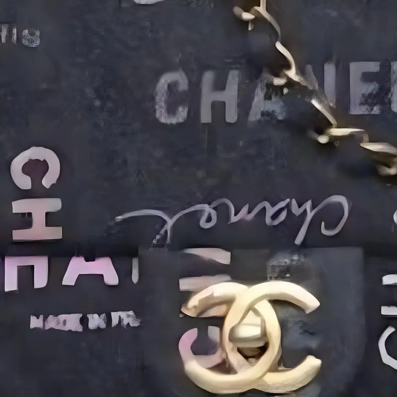 CHANEL Denim Shoulder Bag Tubas Women's Black Gold-3