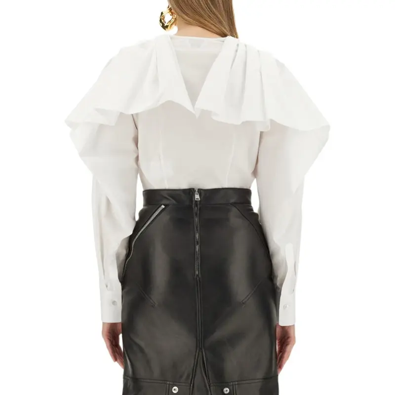 Alexander McQueen Ruffled V Neck Shirt-4