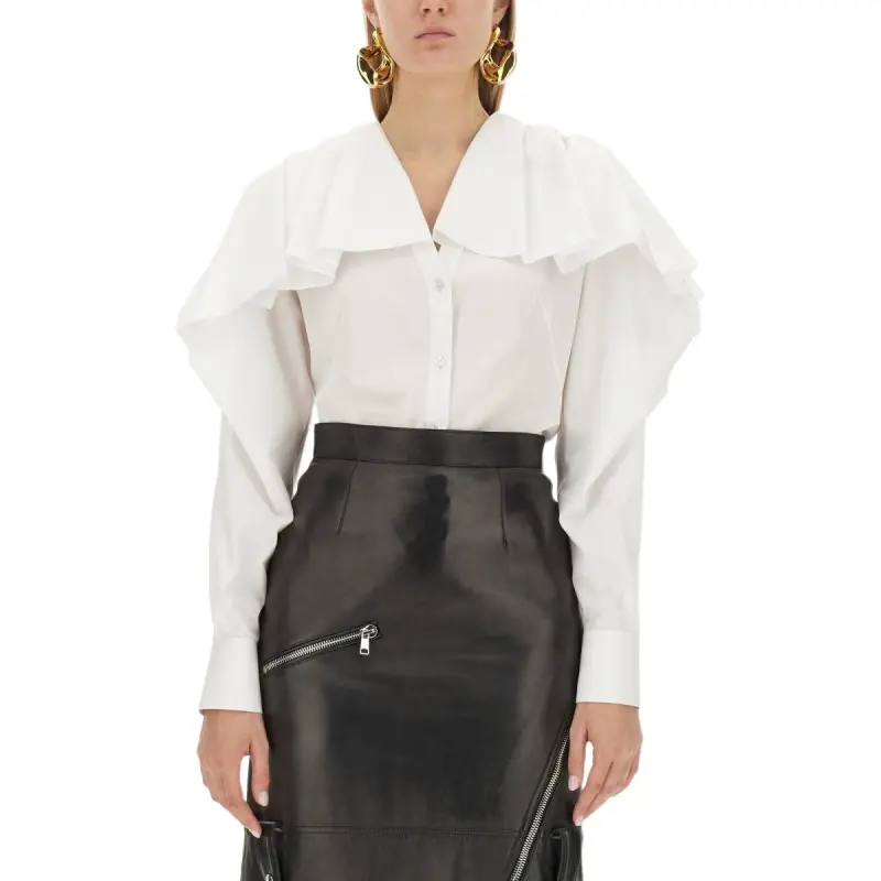 Alexander McQueen Ruffled V Neck Shirt-3