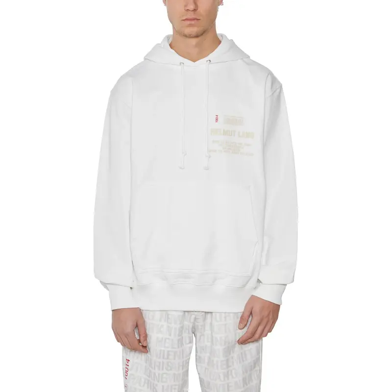 Helmut Lang Logo Printed Drawstring Hoodie-4