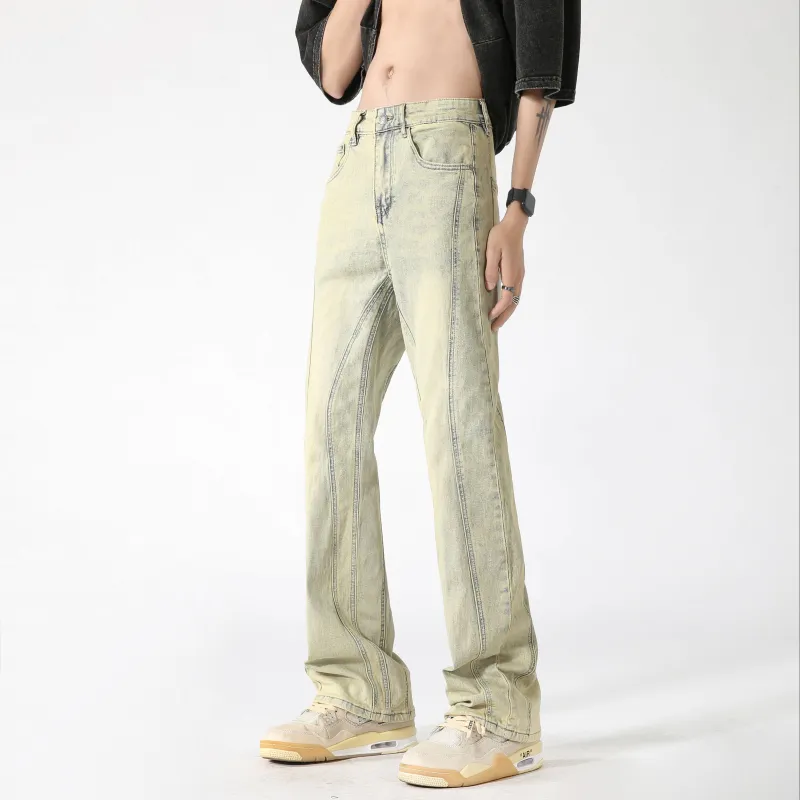 PAINT STAIN Jeans Unisex Yellow Mud-8