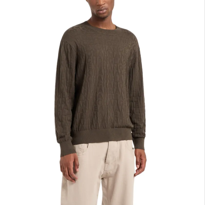 ARMANI EXCHANGEAE FW24 Knitwear Men's Olive Brown-1