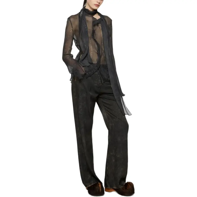 Acne Studios Printed Trousers 'Black/Beige'-1