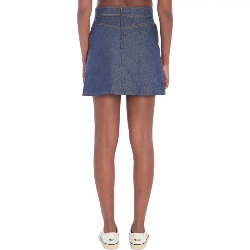 CELINE Denim Short Skirts Women's Blue-1