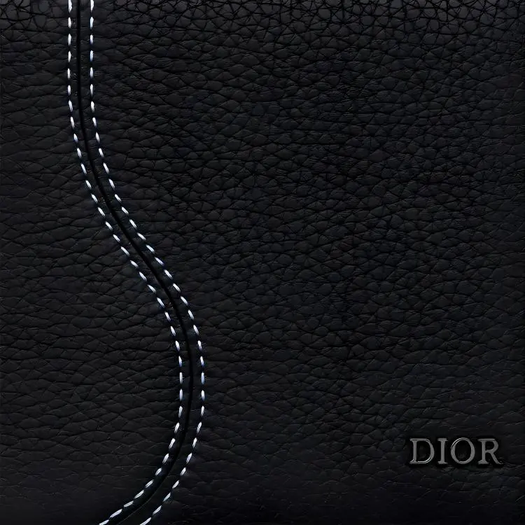 DIOR Grained Calfskin Wallet Men's Black-4