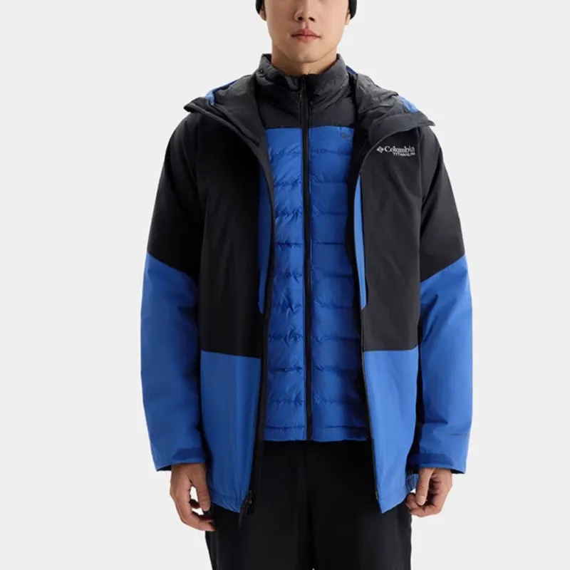 Columbia Winter Skiing And Paragliding Waterproof And Windproof To Keep Warm Windbreaker Jacket Men's Blue-1