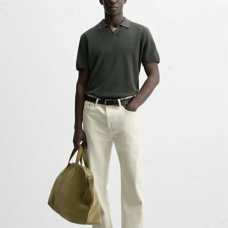 ZARA Polo Shirts Men Khaki-2