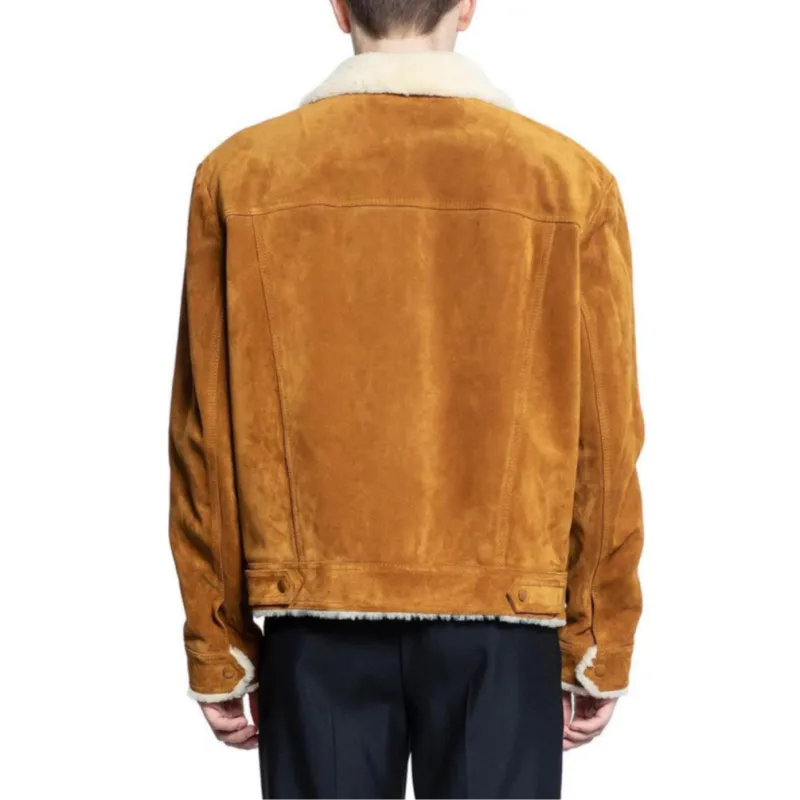 CELINE Trucker Jacket In Split Calfskin-3