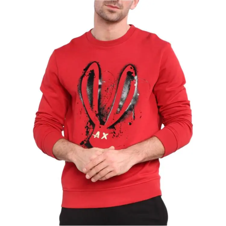 ARMANI EXCHANGE Year Of The Rabbit Sweatshirts Men Red-4