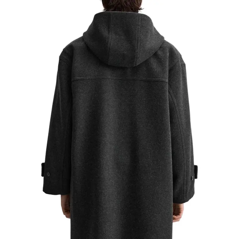 ZARA Parka Coats Men's Coal Gray-3