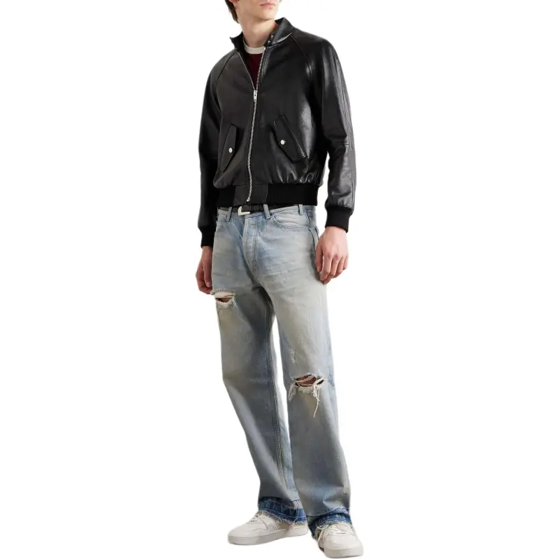 CELINE Zipped Blouson Jacket In Soft Lambskin-4