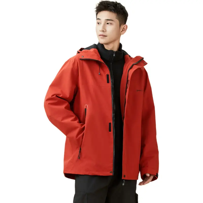 361° Water-Resistant Windproof Breathable Warm Windbreaker Jacket Unisex Persimmon Red/Persimmon Red-3