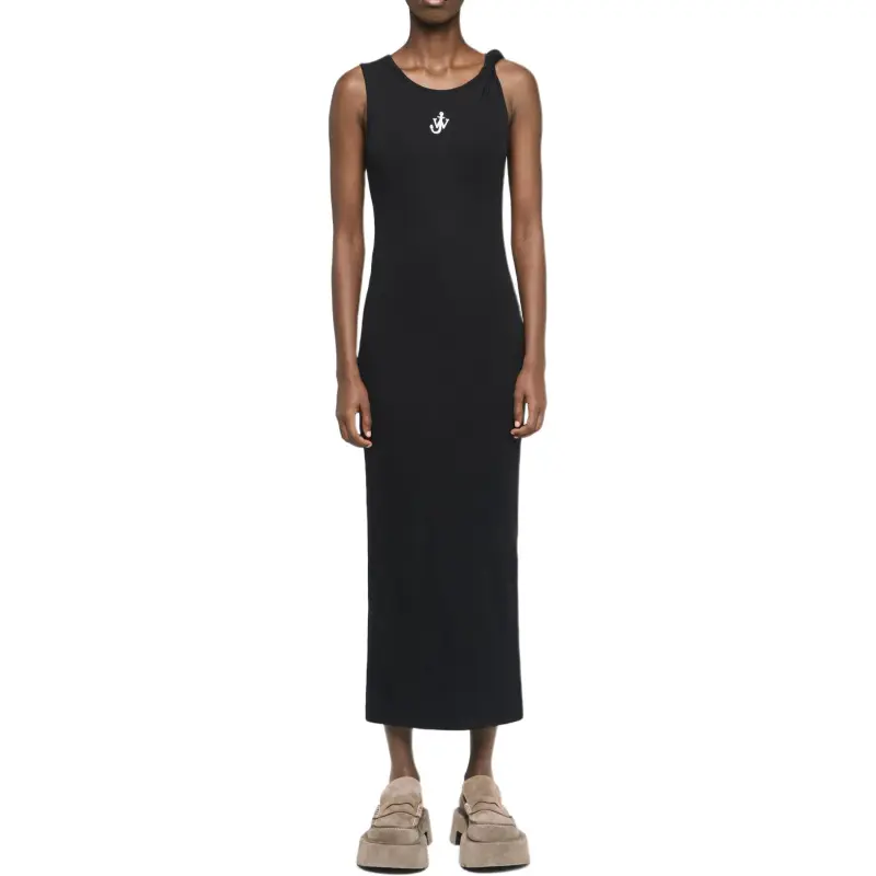JW Anderson Logo Embroidered Twisted Strap Maxi Dress-1