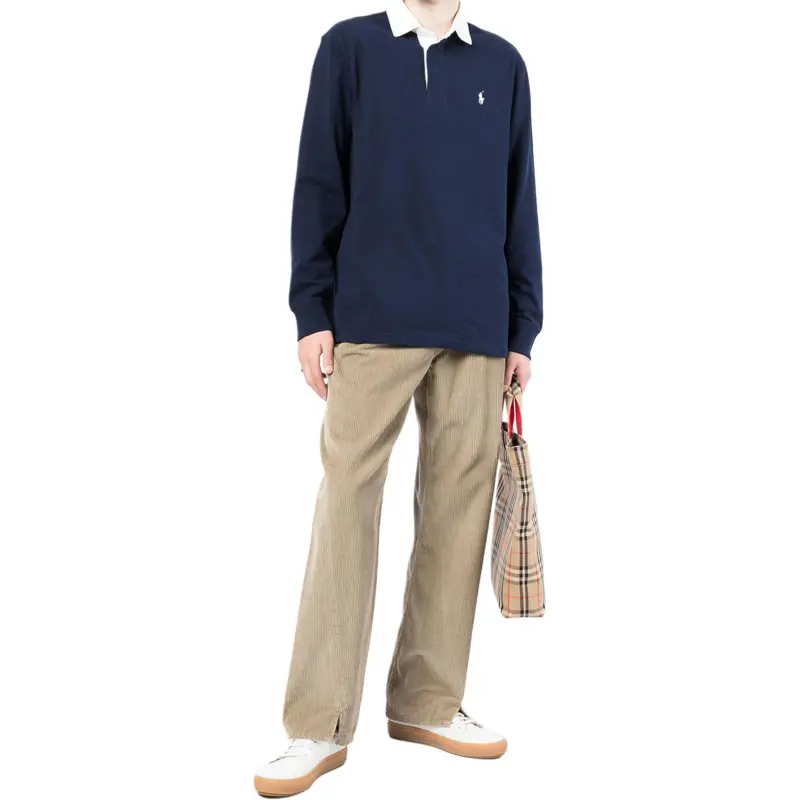 Polo Ralph Lauren Logo Embroidered Long Sleeve Polo Shirt-1