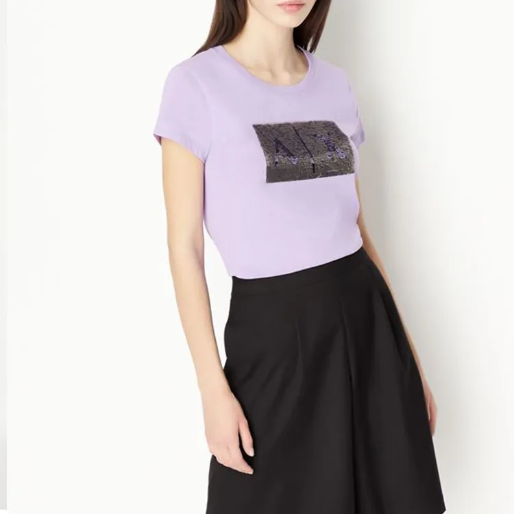 ARMANI EXCHANGE T-Shirts Women's Light Purple-1