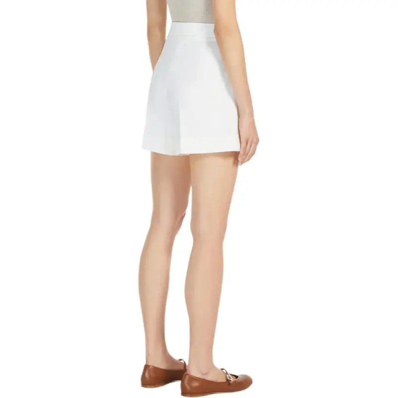 MaxMara Ivory Stretch Wool Shorts-3