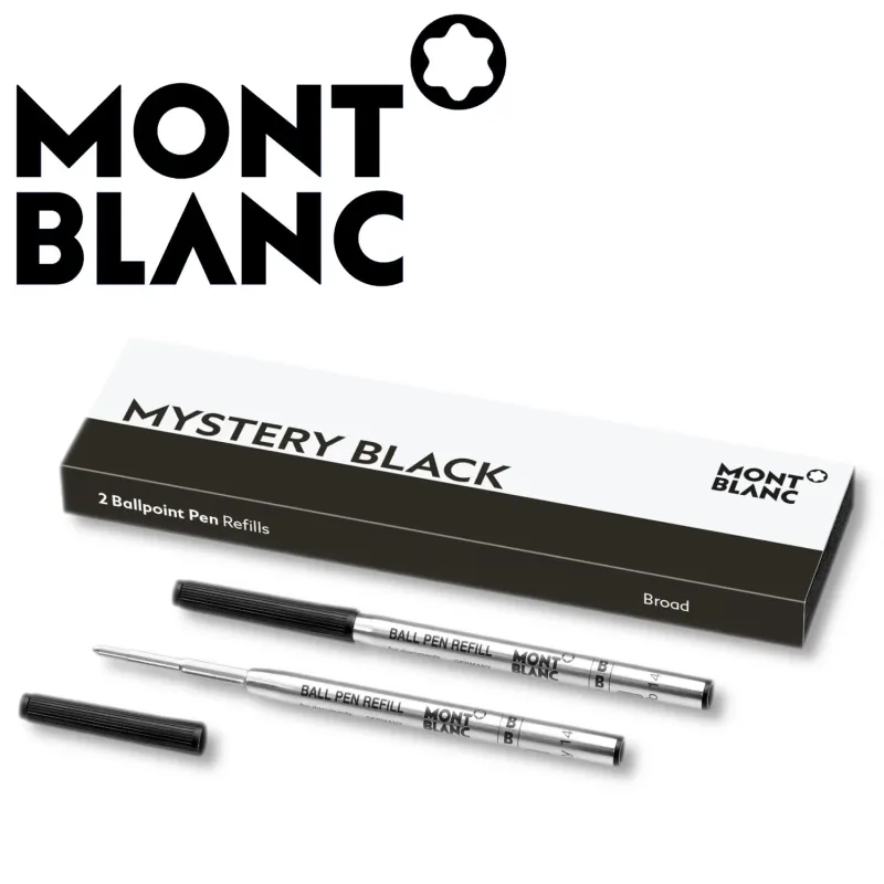 MONTBLANC Mysterious Black, Ballpoint Pen Refills, Smooth Handwriting, Two Piece Set Replacement Movement-1