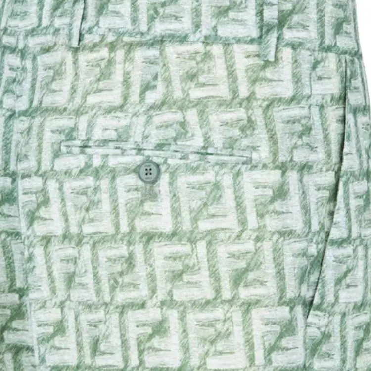 FENDI All Over Ff Printed Belt looped Shorts-7