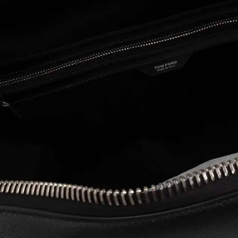 TF Cow Leather Travel Bag Men's Black-3