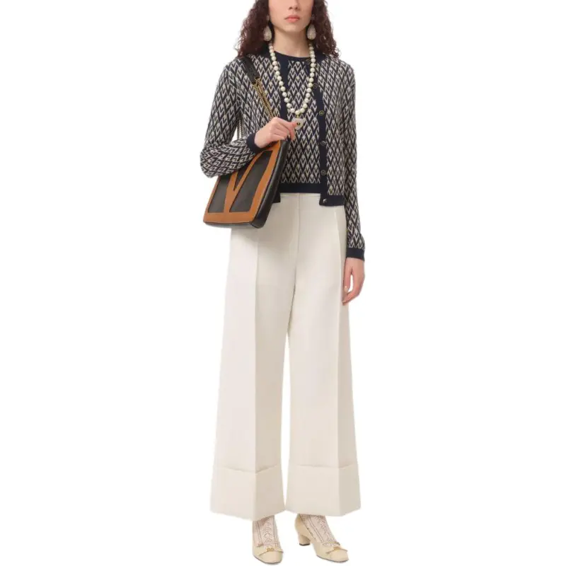 Valentino Toute La V Jacquard Button Up Cardigan-4