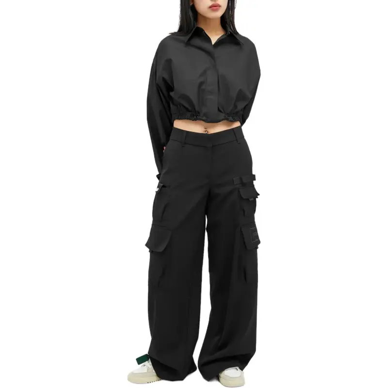 OFF WHITE Wo Gab Toybox Straight Leg Trousers-4