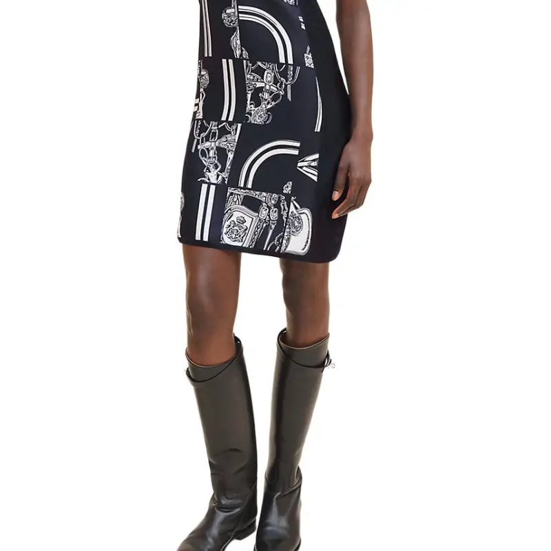HERMES SS24 Slip Dresses Women's Black Blue-2