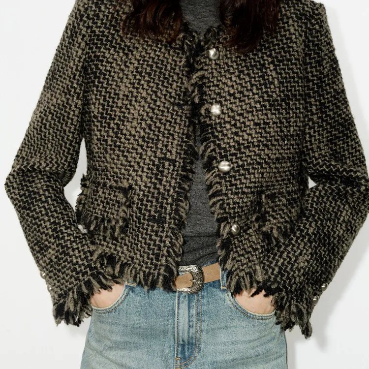 MOCO Jackets Coats Women's Mixed Color Tweed-5