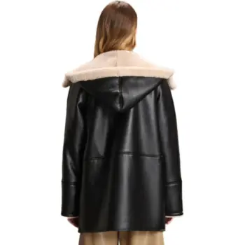 FENHONGMALI Jackets Coats Women's Oatmeal/Black