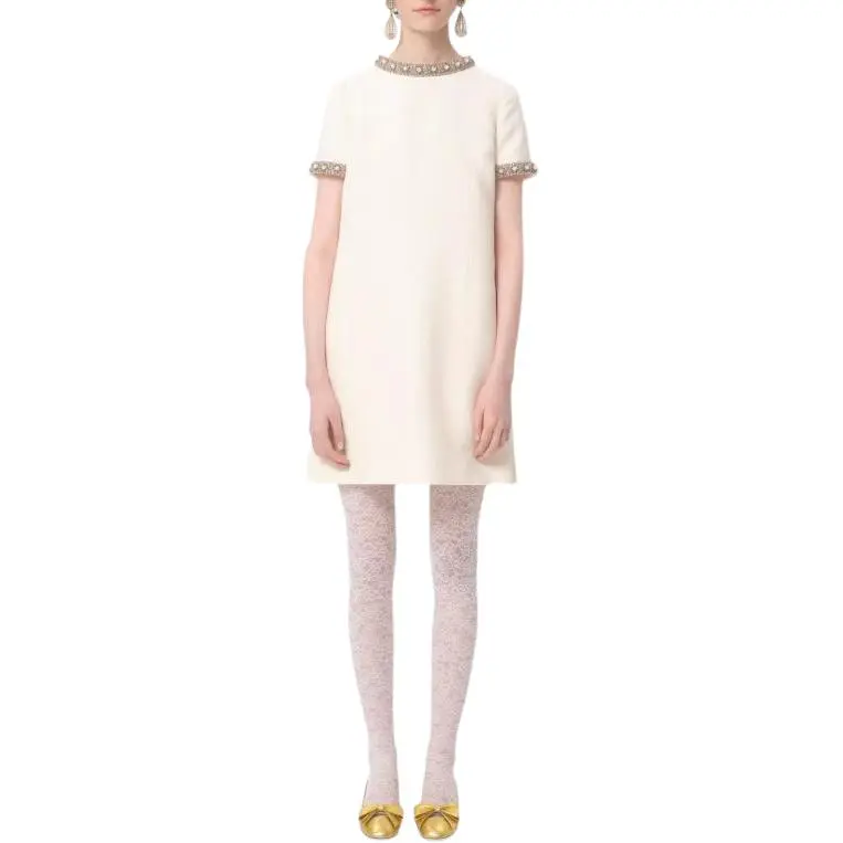Valentino Crepe Couture Embroidered Mini Dress-2