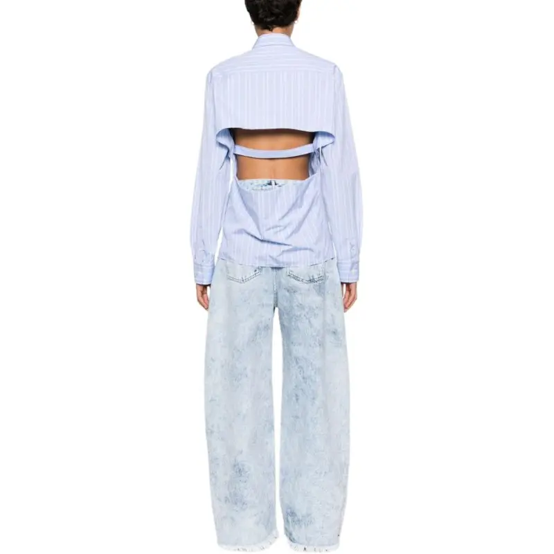 OFF-WHITE Striped Cut-Out Shirt-4