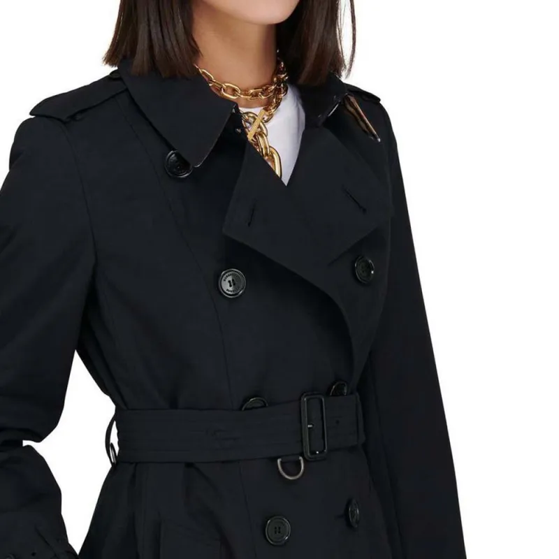 Burberry Trench Coats Women's Navy Blue-4