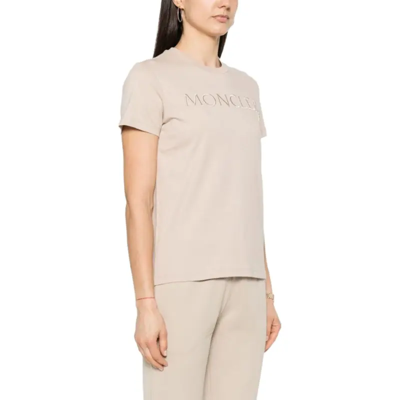 Moncler Logo Embroidered Crew Neck T Shirt-4