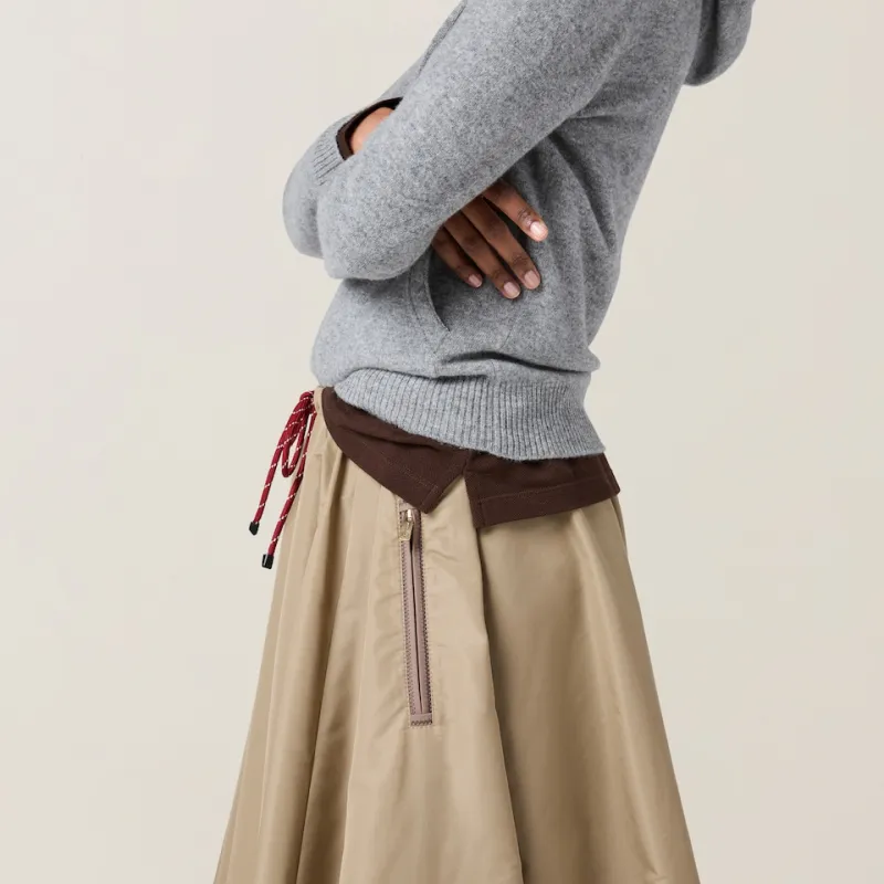 MIU MIU Casual Long Skirt Women's Khaki-4