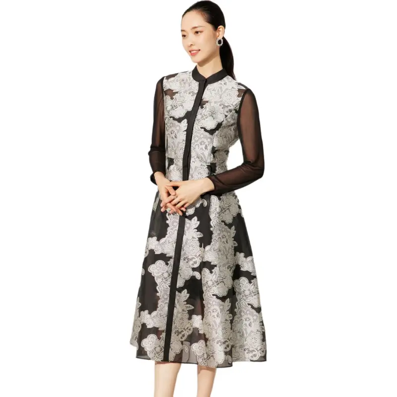 BBLLUUEE Long Sleeved Dress Women's Ink Black-2
