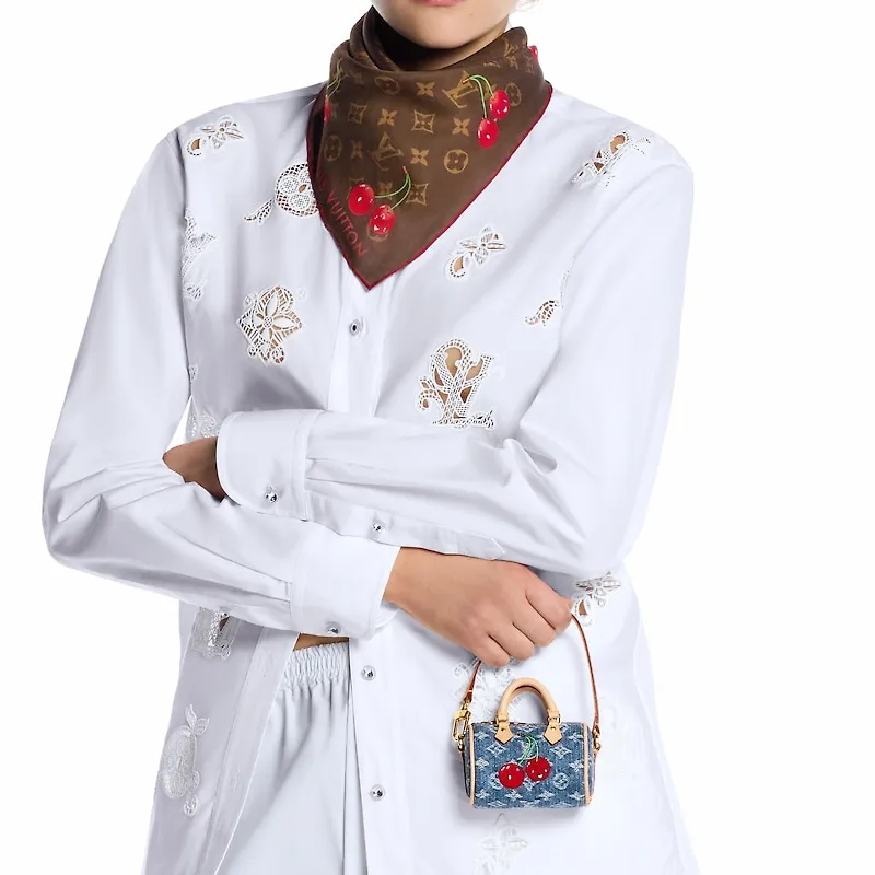 LOUIS VUITTON Takashi Murakami Collaboration Speedy Cotton Bag Accessory Mini Women's Blue-4