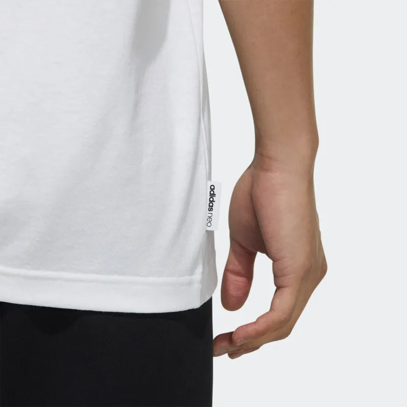 Adidas Neo Drop Shoulder Sleeve T-Shirt Men's White-4