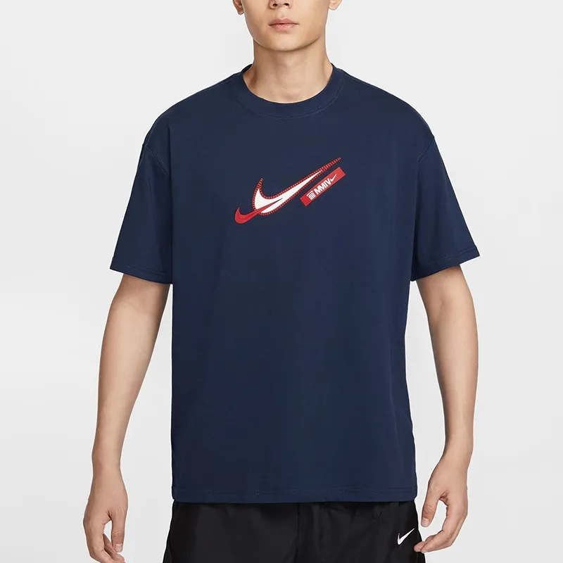 Nike T Shirts Men Navy Blue-2