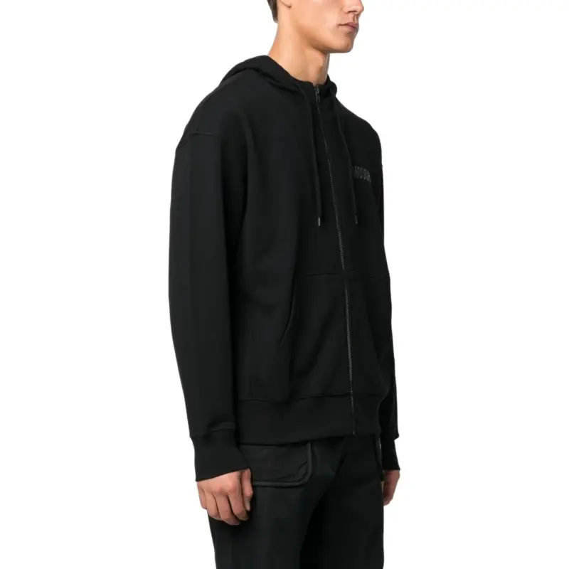 MOSCHINO Teddy Bear Motif Zip Up Drawstring Hoodie-4
